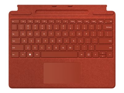 Microsoft Surface Pro Signature Keyboard - Clavier - avec pavé tactile, accéléromètre, plateau de rangement et de chargement du Surface Slim Pen 2 - QWERTZ - Suisse - rouge coquelicot - pour Surface Pro 8, Pro X
