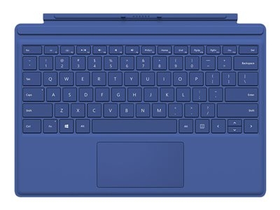 Microsoft Surface Pro 4 Type Cover - Clavier - avec trackpad, accéléromètre - rétroéclairé - QWERTY - bleu - pour Surface Pro 3, Pro 4