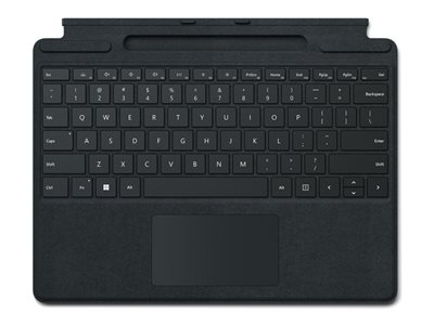 Microsoft Clavier Signature pour Surface Pro - Clavier - avec accéléromètre, pavé tactile, plateau de rangement et de chargement du Surface Slim Pen 2 - QWERTZ - Allemand - noir - avec Slim Pen 2 - pour Surface Pro 10 for Business, Pro 8, Pro 9, Pro X