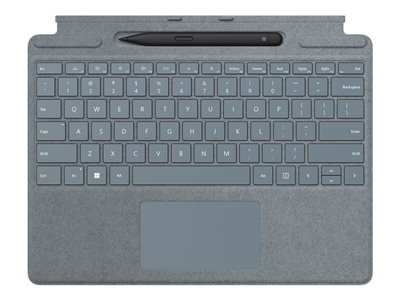 Microsoft Surface Pro Signature Keyboard - Clavier - avec pavé tactile, accéléromètre, plateau de rangement et de chargement du Surface Slim Pen 2 - QWERTZ - Suisse - bleu iceberg - avec Slim Pen 2 - pour Surface Pro 8, Pro X