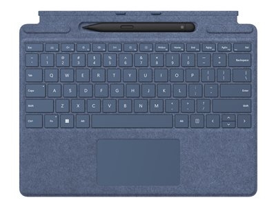 Microsoft Clavier Signature pour Surface Pro - Clavier - avec pavé tactile, accéléromètre, plateau de rangement et de chargement du Surface Slim Pen 2 - QWERTZ - Suisse - saphir - avec Slim Pen 2