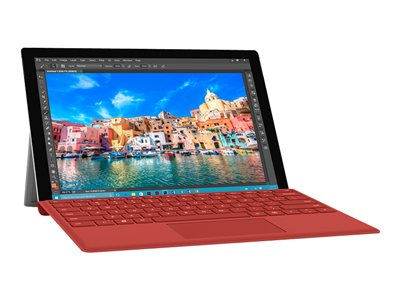 Microsoft Surface Pro 4 Type Cover - Clavier - avec trackpad, accéléromètre - rétroéclairé - AZERTY - Français - rouge - pour Surface Pro 3, Pro 4