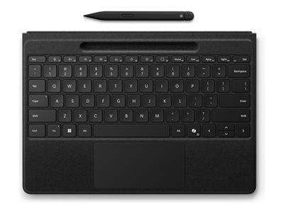 Microsoft Surface Pro Flex Keyboard - 13-inch - clavier - avec pavé tactile, accéléromètre, plateau de rangement et de chargement du Surface Slim Pen 2 - sans fil - Bluetooth, dock magnétique - QWERTZ - Allemand - noir - avec Slim Pen - pour Surface Pro