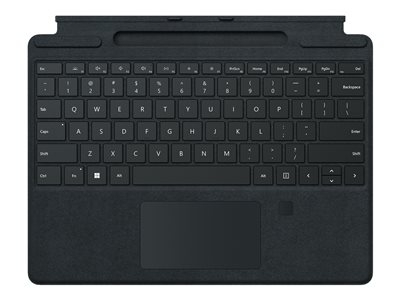 Microsoft Surface Pro Signature Keyboard with Fingerprint Reader - Clavier - avec pavé tactile, accéléromètre, plateau de rangement et de chargement du Surface Slim Pen 2 - QWERTZ - Suisse - noir - pour Surface Pro 8, Pro X