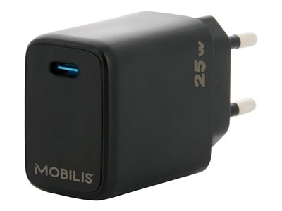 Mobilis - Adaptateur secteur - rapide - 25 Watt - PD (USB-C) - noir - Europe