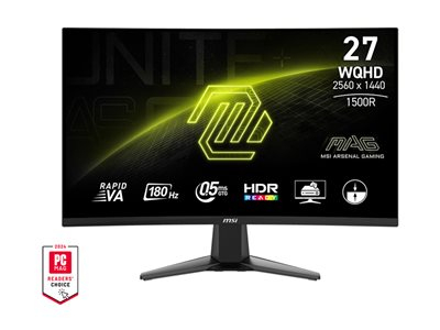 MSI MAG 27CQ6F - Écran LCD - jeux - incurvé - 27" - 2560 x 1440 WQHD @ 180 Hz - Rapid VA - 300 cd/m² - 5000:1 - 0.5 ms - 2xHDMI, DisplayPort - casque
