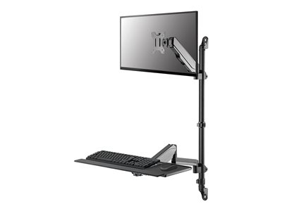 Neomounts WL90-325BL1 - Kit de montage (bras à mouvement libre) - poste de travail assis-debout - pour écran LCD/équipement PC - acier - noir - Taille d'écran : 17"-32" - montable sur mur