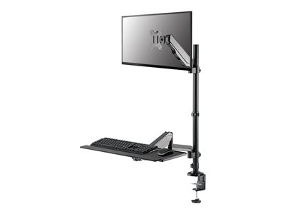 Neomounts DS90-325BL1 - Kit de montage (bras à mouvement libre) - poste de travail assis-debout - pour écran LCD/équipement PC - acier - noir - Taille d'écran : 17"-32" - pinces montables, oeillet, montrable sur bureau