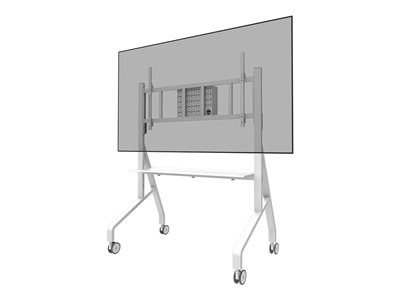 Neomounts FL50-575WH1 - Chariot - robuste - pour présentoir - support au sol - verrouillable - acier - blanc - Taille d'écran : 65"-115"