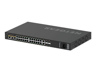 NETGEAR M4250-26G4F-PoE+ - Commutateur - C3 - Géré - 24 x 10/100/1000 (PoE+) + 2 x 10/100/1000 + 4 x 1000Base-X SFP - flux d'air côte à côte - Montable sur rack - PoE+ (300 W)