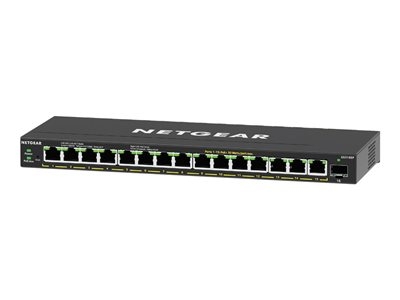 NETGEAR Plus GS316EP - Commutateur - Géré - 15 x 10/100/1000 (PoE+) + 1 x SFP - de bureau, fixation murale - PoE+ (180 W)