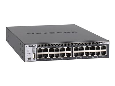 NETGEAR M4300-24X - Commutateur - C3 - Géré - 24 x 10 Gigabit Ethernet + 4 x 10 Gigabit SFP+ partagés - flux d'air de l'avant vers l'arrière - Montable sur rack