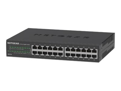 NETGEAR GS324v2 - Commutateur - non géré - 24 x 10/100/1000 - fixation murale, de bureau, Montable sur rack