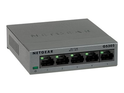 NETGEAR GS305 - Commutateur - non géré - 5 x 10/100/1000 - de bureau, fixation murale
