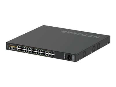 NETGEAR M4250-26G4XF-PoE+ - Commutateur - C3 - Géré - 24 x 10/100/1000 (PoE+) + 2 x 10/100/1000 + 4 x 1 Gigabit / 10 Gigabit SFP+ - flux d'air côte à côte - Montable sur rack - PoE+ (480 W)