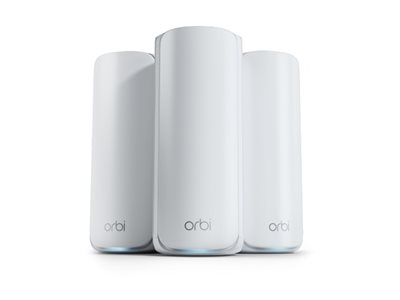 NETGEAR Orbi RBE773 - Système Wi-Fi - (routeur, 2 rallonges) - jusqu'à 6750 pieds carrés - maillage 1GbE, Wi-Fi 7 Multi-Bande