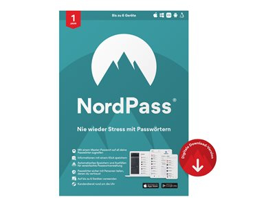 NordPass Premium - Licence d'abonnement (1 an) - 6 périphériques - ESD - Win, Mac, Android, iOS, Linux