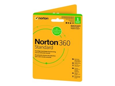Norton 360 Standard - Carte d'abonnement (1 an) - 1 périphérique, espace de stockage de cloud 10 GB - téléchargement - Win, Mac, Android, iOS - Bénélux