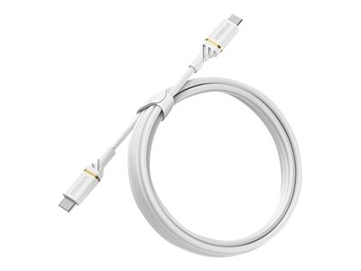 OtterBox Standard - Câble USB - USB-C (M) pour USB-C (M) - USB 2.0 - 3 A - 2 m - Prise en charge de Power Delivery - poussière de nuage blanche