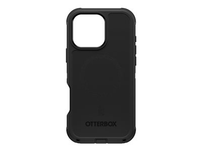 OtterBox Defender Series - Coque de protection pour téléphone portable - compatibilité avec MagSafe - silicone - noir - pour Apple iPhone 16 Pro Max