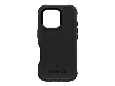 OtterBox Defender Series - Coque de protection pour téléphone portable - compatibilité avec MagSafe - silicone - noir - pour Apple iPhone 16 Pro