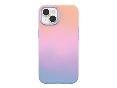 OtterBox Symmetry Series - Coque de protection pour téléphone portable - compatibilité avec MagSafe - polycarbonate, caoutchouc synthétique - doux coucher de soleil (violet) - pour Apple iPhone 13, 14, 15