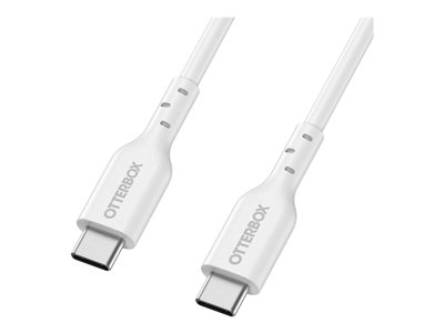 OtterBox - Câble USB - USB-C (M) pour USB-C (M) - USB 2.0 - 3 A - 1 m - Charge rapide - blanc