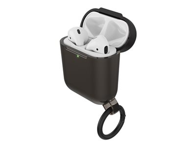 OtterBox Ispra Series - Étui pour écouteurs sans fil - polycarbonate, alliage de zinc, élastomère thermoplastique (TPE) - trou noir - pour Apple AirPods (1ère génération, 2e génération)