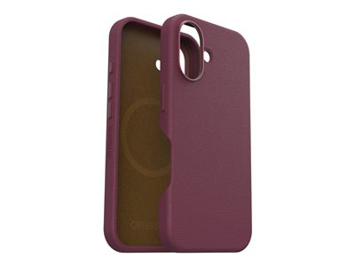 OtterBox Symmetry Series - Coque de protection pour téléphone portable - compatibilité avec MagSafe - cuir de catus, polyuréthane - baie de baies de cerises (rose) - pour Apple iPhone 16