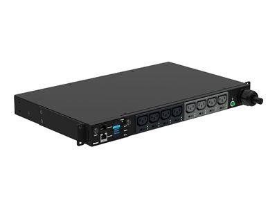 Panduit SmartZone G5 Monitored &amp; Switched per Outlet (MSPO) Series - Unité de distribution secteur (rack-montable) - CA 230 V - 7.4 kW - 7400 VA - monophasé - Ethernet 10/100/1000, USB - entrée : IEC 60309 2P+E - connecteurs de sortie : 8 (power IEC 60320 C13) - 1U - 3 m cordon - EMEA - noir