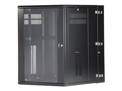 Panduit PanZone - Rack armoire - montable sur mur - noir - 18U - 30"