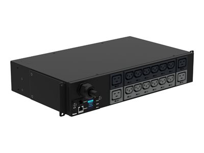 Panduit SmartZone G5 Monitored - Unité de distribution secteur (rack-montable) - CA 230 V - 7.4 kW - 7400 VA - monophasé - Ethernet 10/100/1000 - entrée : IEC 60309 2P+E - connecteurs de sortie : 16 (12 x IEC 60320 C13, 4 x IEC 60320 C19) - 2U - 3 m cordon - EMEA - noir