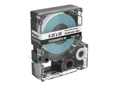 Panduit PXE - Polyester - noir sur blanc - Rouleau (0,9 cm x 9,1 m) 1 cassette(s) cassette à bande continue