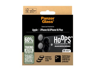 PanzerGlass Hoops - Protecteur d'objectif pour téléphone portable - noir - pour Apple iPhone 16, 16 Plus