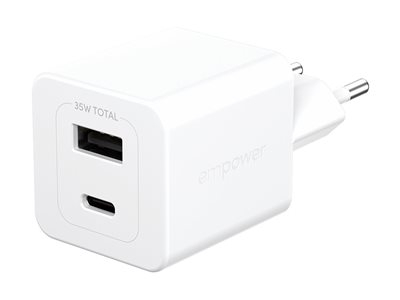 PGE Turbo 35WCharger USB-C+USB-A EUWhite