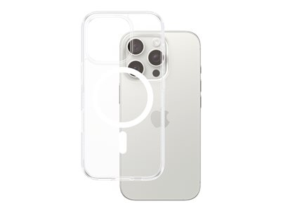 PanzerGlass HardCase - Coque de protection pour téléphone portable - compatibilité avec MagSafe - polycarbonate, polyuréthanne thermoplastique (TPU) - blanc, transparent - pour Apple iPhone 16 Pro