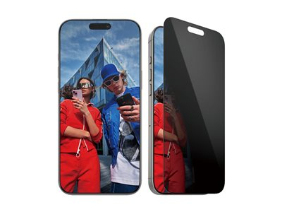 PanzerGlass - Protection d'écran pour téléphone portable - coupe ultra-large - verre - avec filtre de confidentialité - à double sens - couleur de cadre noir - pour Apple iPhone 16 Pro Max