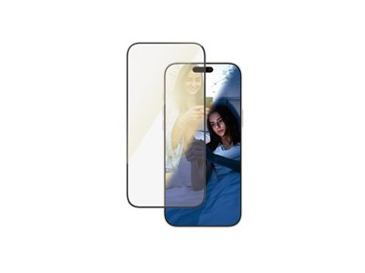 PanzerGlass Eyecare - Protection d'écran pour téléphone portable - coupe ultra-large - verre - couleur de cadre noir - pour Apple iPhone 16 Pro Max
