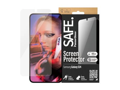 SAFE. by PanzerGlass - Protection d'écran pour téléphone portable - ajustement ultra-large avec EasyAligner - verre - pour Samsung Galaxy S24
