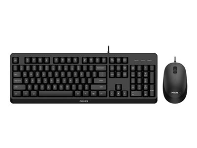 Philips 2000 series SPT6207BL - Ensemble clavier et souris - USB - QWERTY - noir
