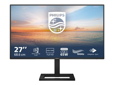 Philips 27E1N1300AE - Écran LED - 27" - 1920 x 1080 Full HD (1080p) @ 100 Hz - IPS - 1300:1 - 1 ms - HDMI, USB-C - haut-parleurs - noir texturé