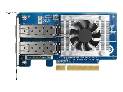 QNAP QXG-25G2SF-CX6 - Adaptateur réseau - PCIe 4.0 x8 profil bas - 25 Gigabit SFP28 x 2 - pour QNAP TS-H2490FU