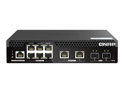 QNAP - Commutateur - demi-largeur - Géré - 10 x 2.5GBase-T + 2 x 10 Gigabit SFP+ + 6 x 2.5GBase-T + 2 x 10 Gigabit Ethernet - PoE++ (310 W)