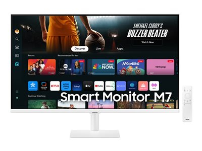 Samsung S32DM703UU - M70D Series - écran LED - Intelligent - 32" - 3840 x 2160 4K @ 60 Hz - VA - 300 cd/m² - 3000:1 - HDR10 - 4 ms - 2xHDMI, USB-C - haut-parleurs - blanc