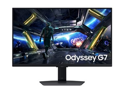 Samsung Odyssey G7 S27DG702EU - G70D Series - écran LED - Intelligent - jeux - 27" - 3840 x 2160 4K UHD (2160p) @ 144 Hz - Fast IPS - 350 cd/m² - 1000:1 - DisplayHDR 400 - 1 ms - 2xHDMI, DisplayPort - haut-parleurs - noir