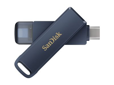 SanDisk Phone Drive - Clé USB - 128 Go - USB-C / Lightning - bleu ciel métallisé