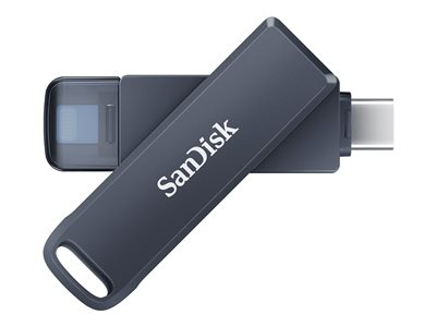 SanDisk Phone Drive - Clé USB - 256 Go - USB-C / Lightning - bleu ciel métallisé