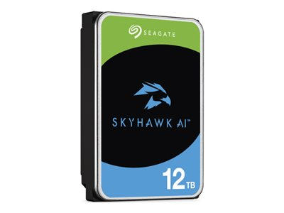 Seagate SkyHawk AI ST12000VE003 - Disque dur - 12 To - interne - 3.5" - SATA 6Gb/s - mémoire tampon : 512 Mo - avec 3 ans de Seagate Rescue Data Recovery