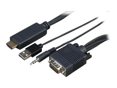Sony CAB-VGAHDMI1 - Câble HDMI - HDMI mâle pour USB, HD-15 (VGA), mini-phone stereo 3.5 mm mâle - 1 m - pour Sony FW-43XD8001, FW-49XD8001, FW-55XD8501, FW-65XD8501, FW-75XD8501, FW-85XD8501
