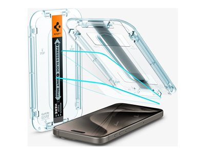 Spigen GLAS.tR EZ Fit - Protection d'écran pour téléphone portable - capteur protégé - verre - transparent - pour Apple iPhone 15 Pro Max